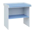 PP - 108 pult přebalovací s matrací, odkládací police, 1000x1000x800, korpus bílý, police pastelově